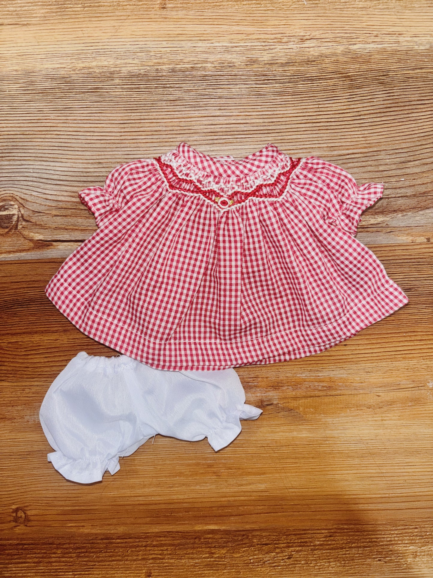 Red Gingham Smocked Dress