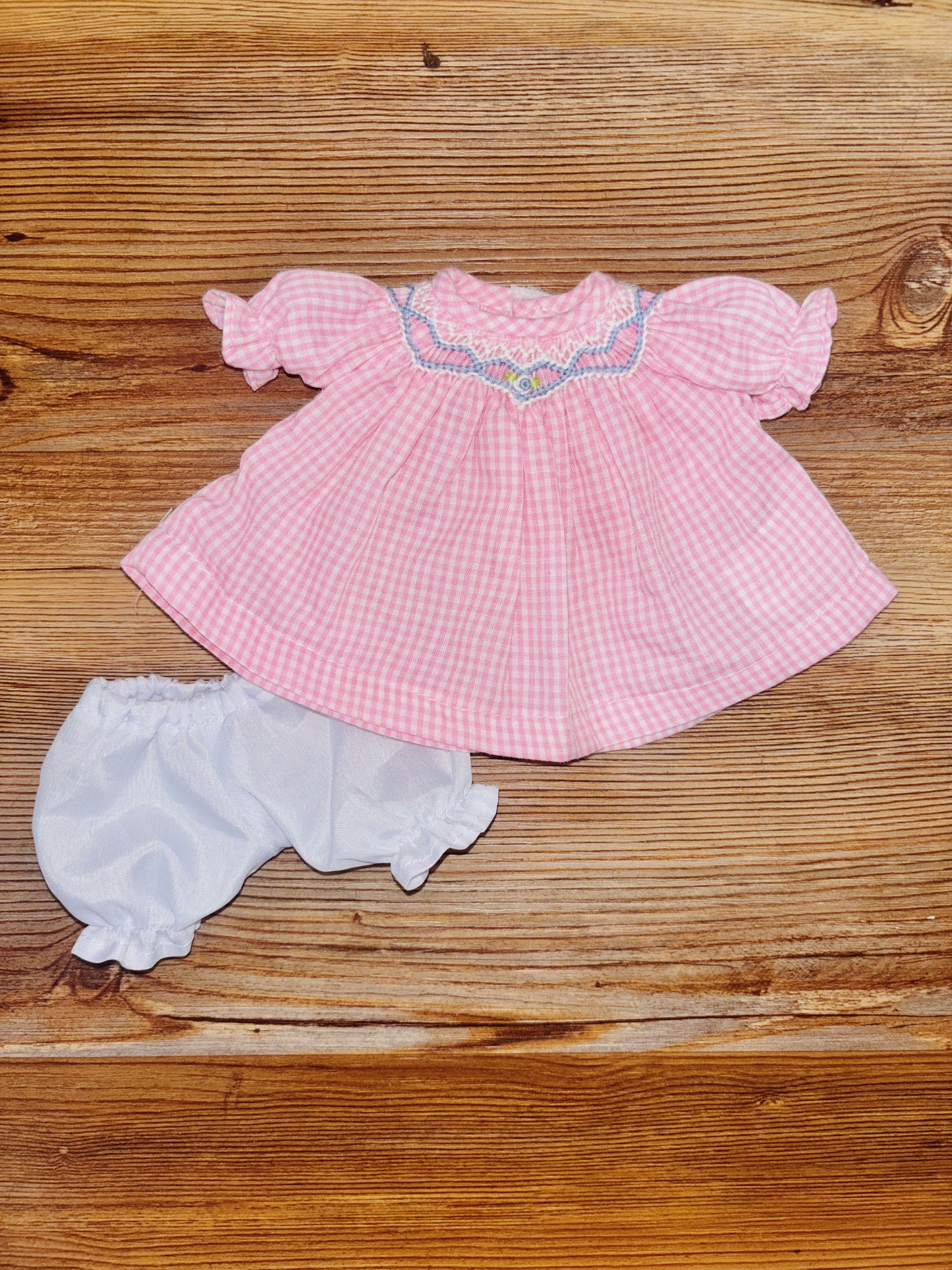 Pink Gingham Smocked Dress