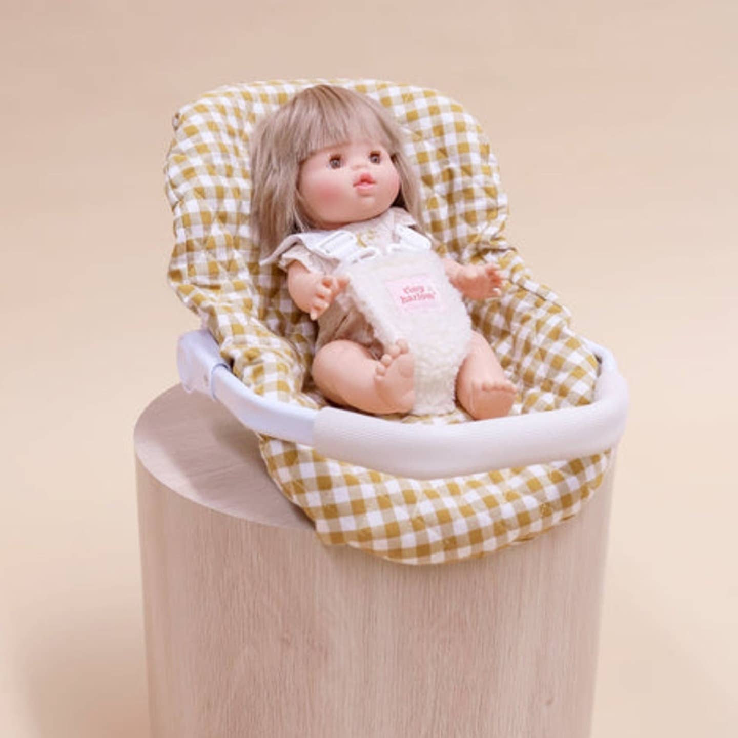 Mustard Gingham Car Seat