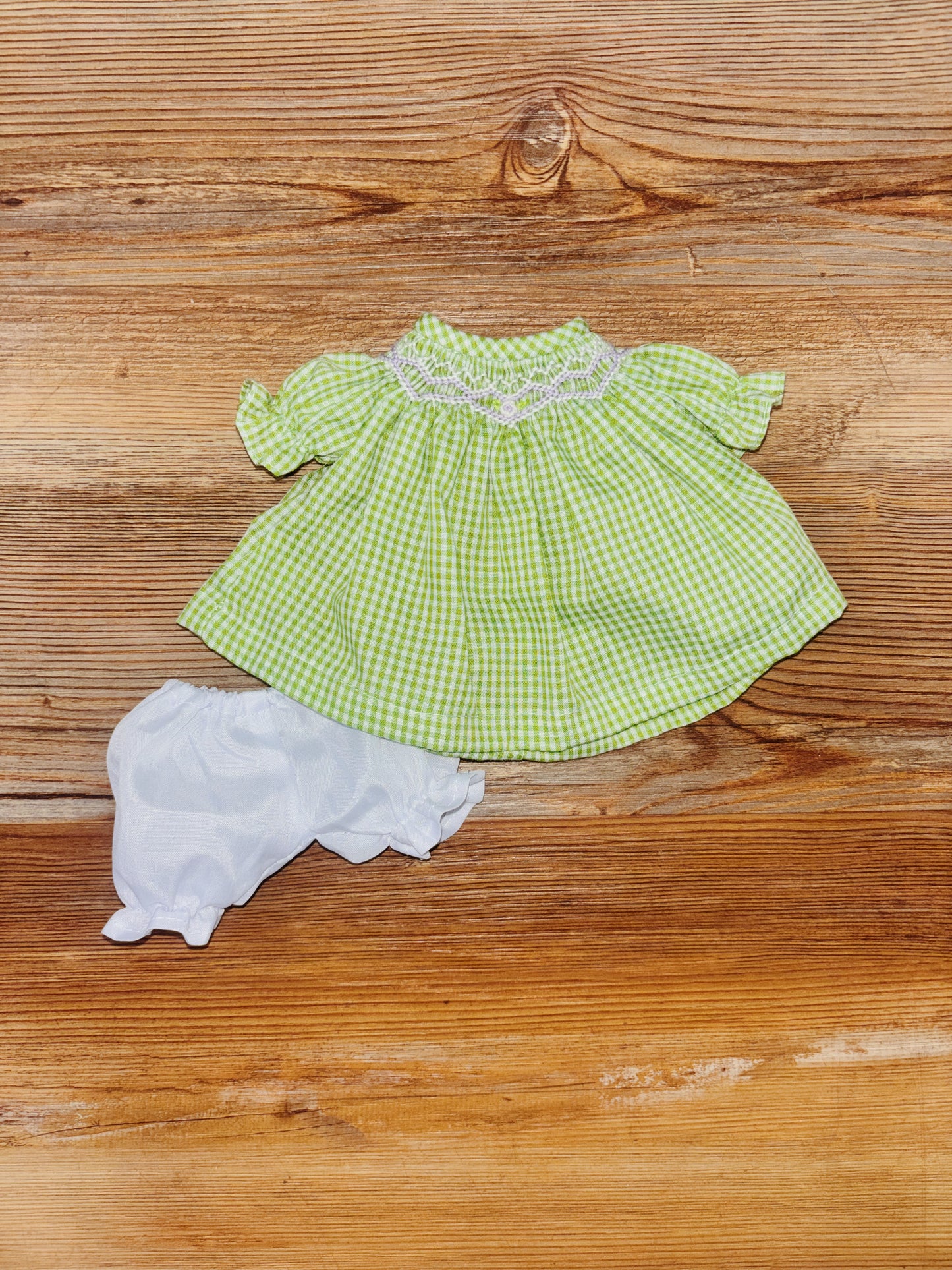 Green Gingham Smocked Dress