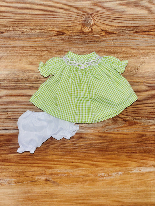 Green Gingham Smocked Dress