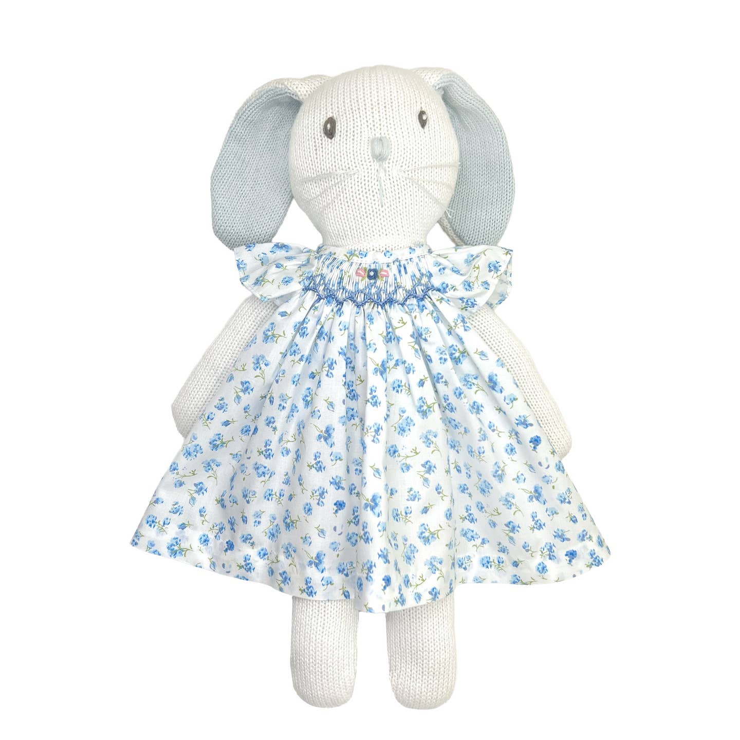 Bunny with Blue Floral Dress