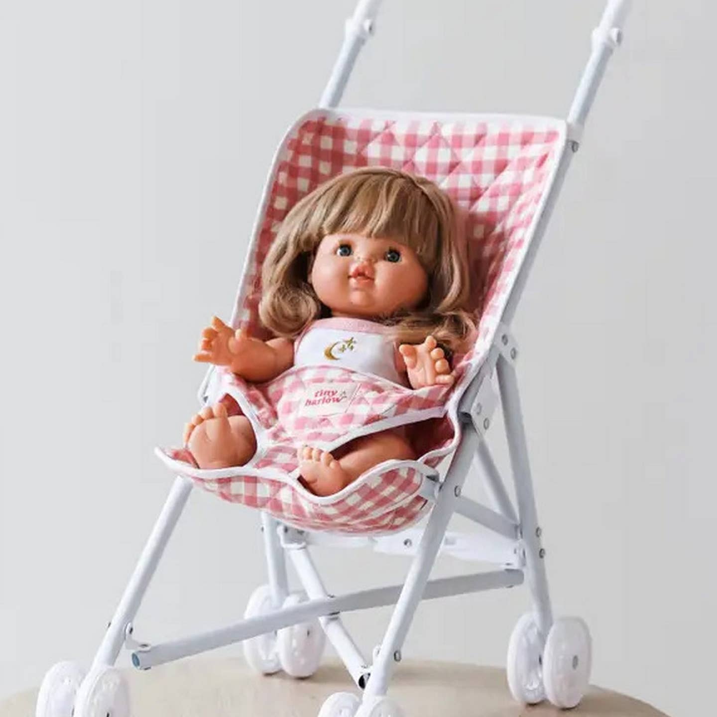 Pink Gingham Stroller