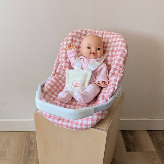 Pink Gingham Car Seat