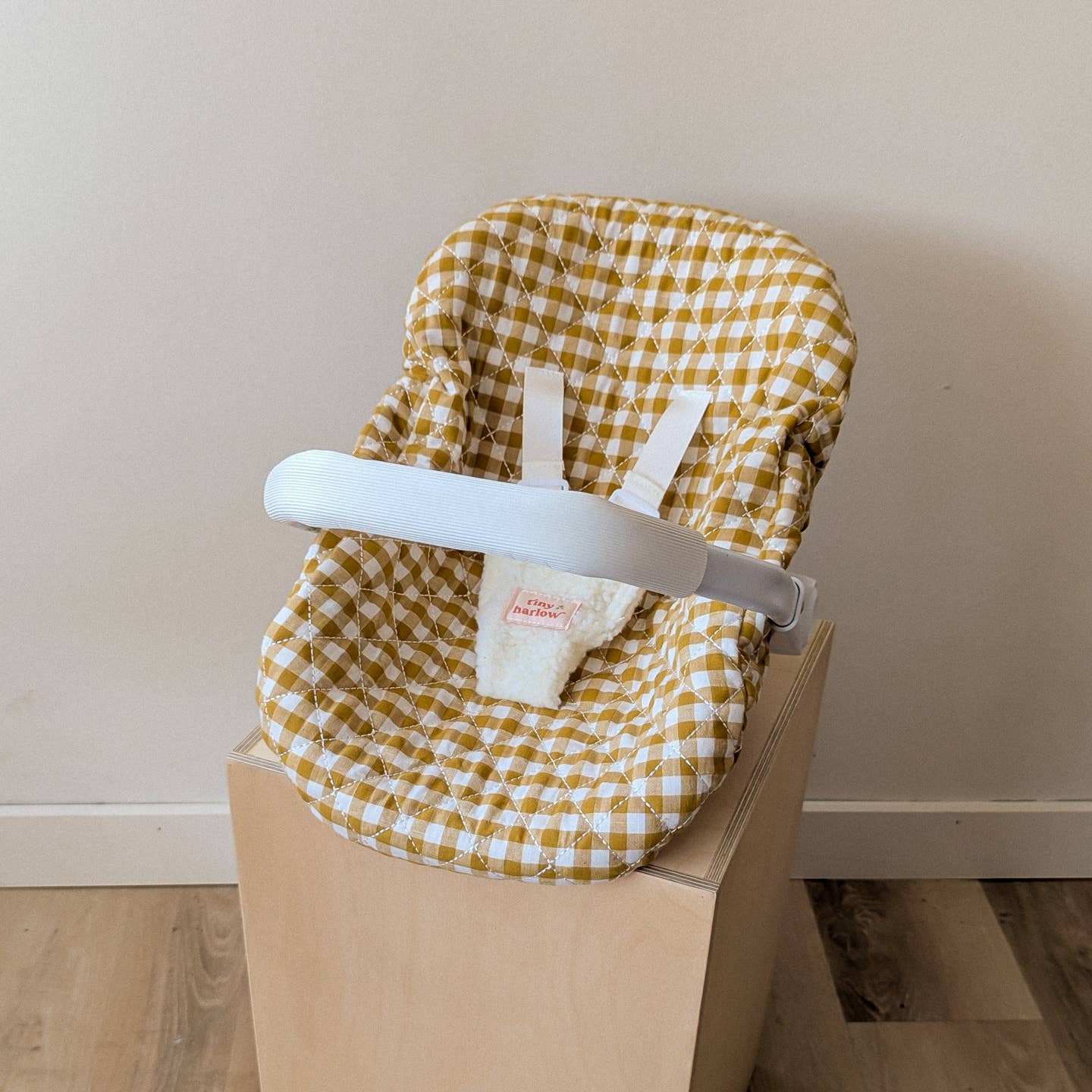 Mustard Gingham Car Seat