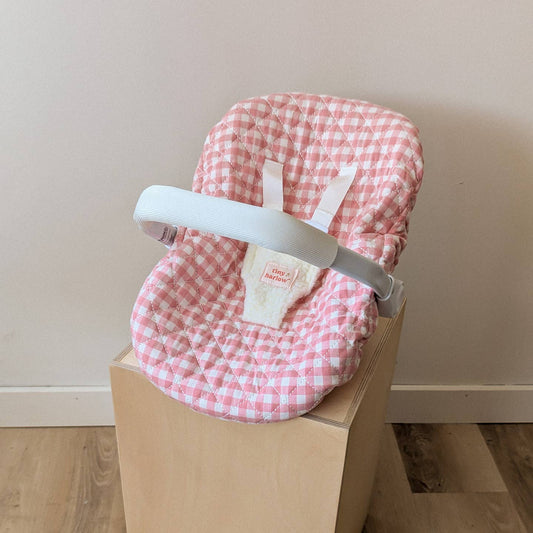 Pink Gingham Car Seat
