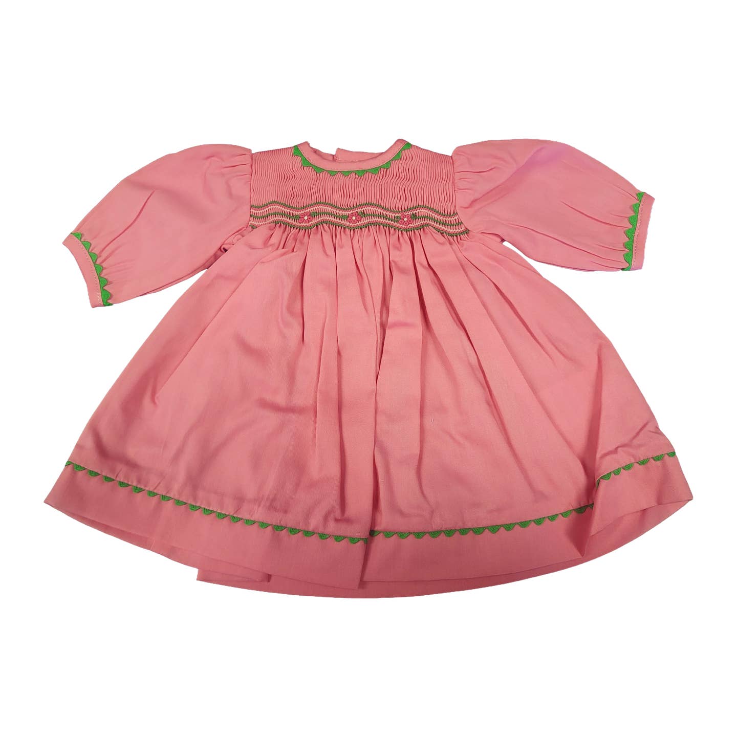 Pink & Green Smocked Dress